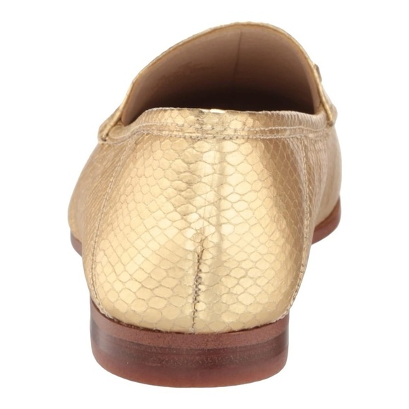 Sam Edelman Loraine Gold Boa Metallic Stack Heel Loafers NWOB - Picture 3 of 7